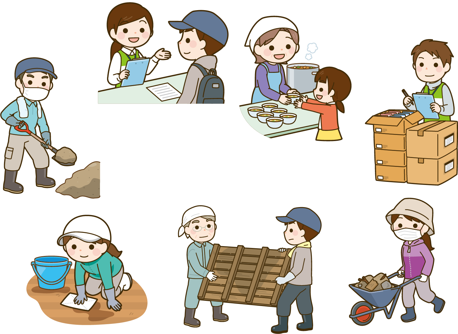 防災ボランティアイラスト